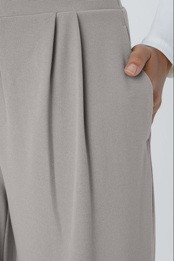 Alicia | Pantalones De Pierna Ancha Plisados De Cintura Alta Con Bolsillos