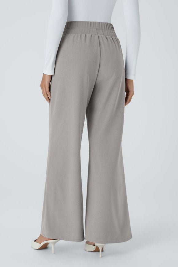 Alicia | Pantalones De Pierna Ancha Plisados De Cintura Alta Con Bolsillos