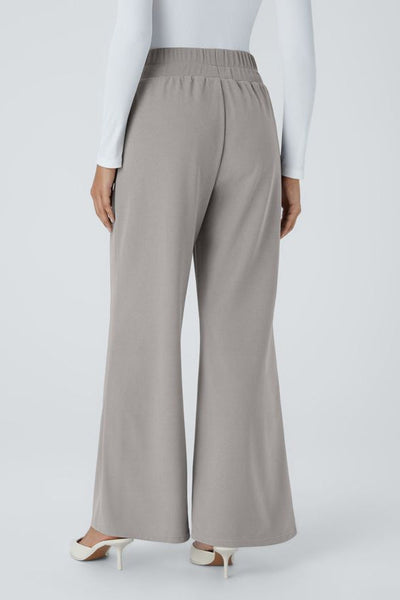 Alicia | Pantalones De Pierna Ancha Plisados De Cintura Alta Con Bolsillos