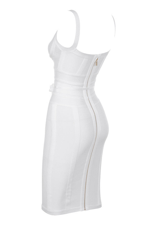 Élise | Vestido De Vendaje Blanco Karol Firenze
