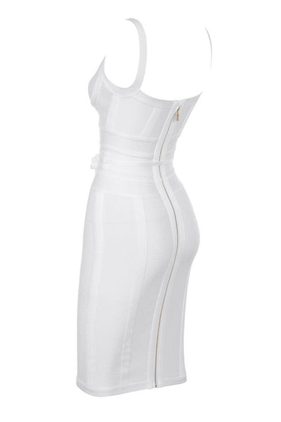 Élise | Vestido De Vendaje Blanco Karol Firenze