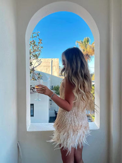Alba | Avenelle Vestido Con Plumas Karol Firenze