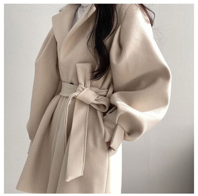 Noelia | Trench De Lana | Beige - Estiloso Y Cómodo