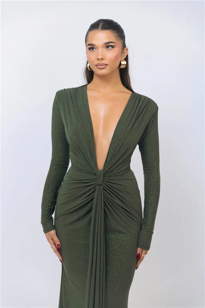 Veronika | Vestido Bodycon Brillante Con Escote Profundo Karol Firenze