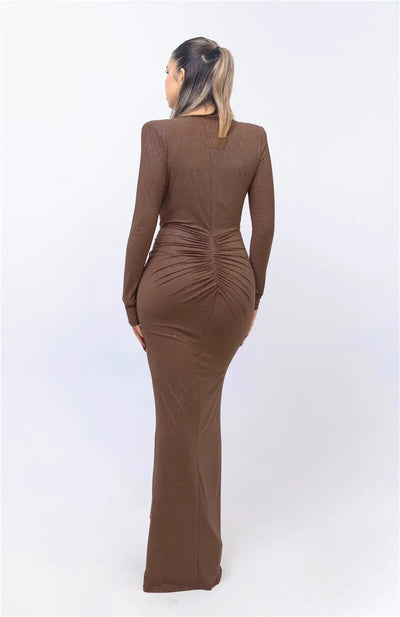 Veronika | Vestido Bodycon Brillante Con Escote Profundo Karol Firenze