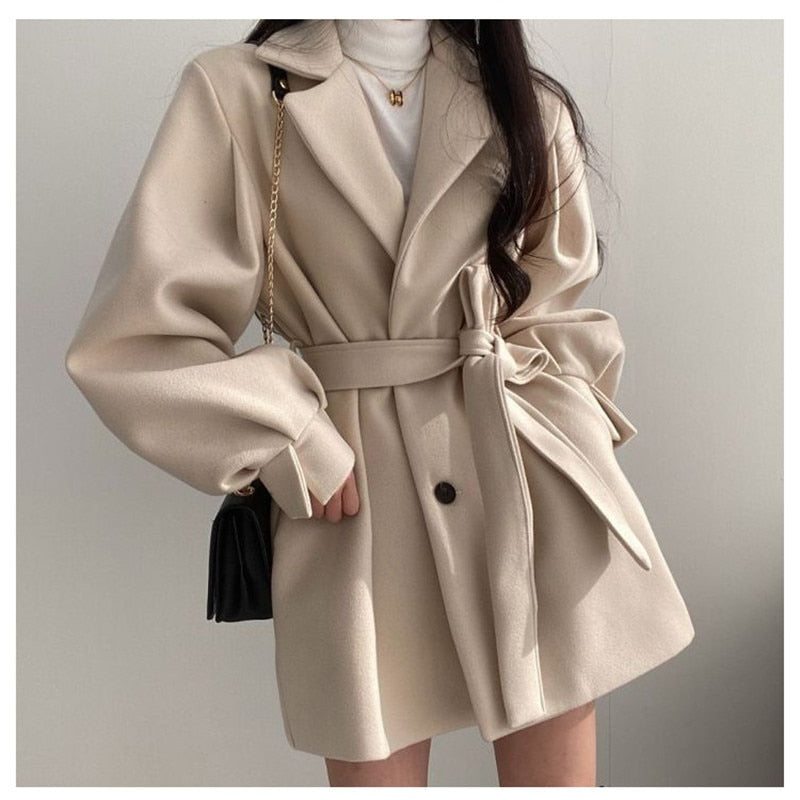 Noelia | Trench De Lana | Beige - Estiloso Y Cómodo