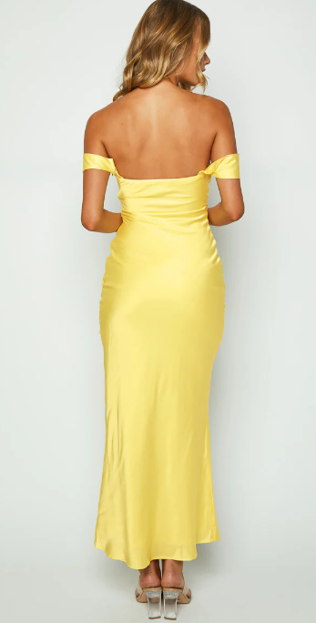 Rosalia | Vestido Satén Off-Shoulder Karol Firenze