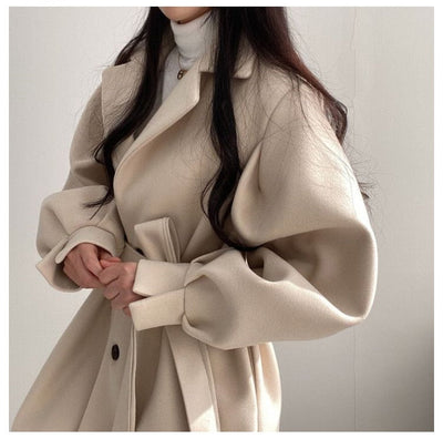Noelia | Trench De Lana | Beige - Estiloso Y Cómodo