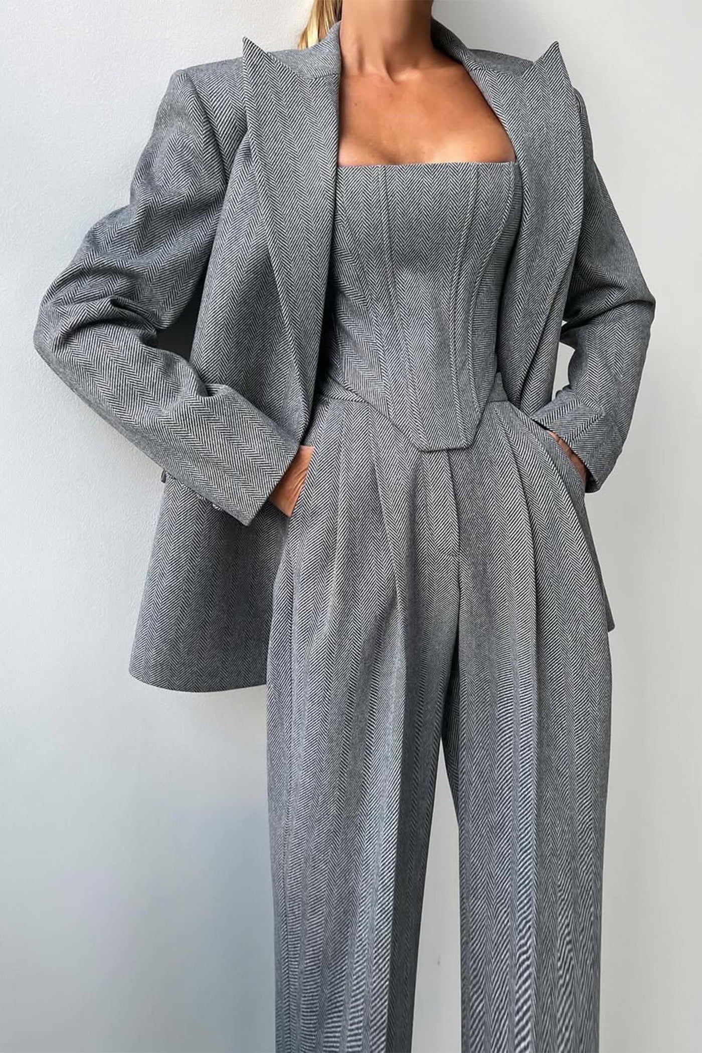 Olivia | Conjunto De Traje De Tres Piezas A Medida Con Top
