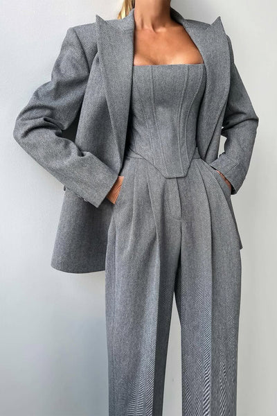Olivia | Conjunto De Traje De Tres Piezas A Medida Con Top