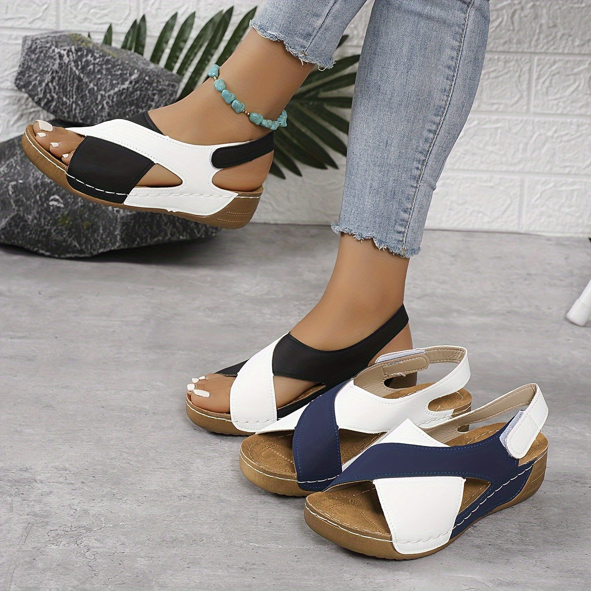 Carla | Sandalias De Plataforma De Dos Tonos