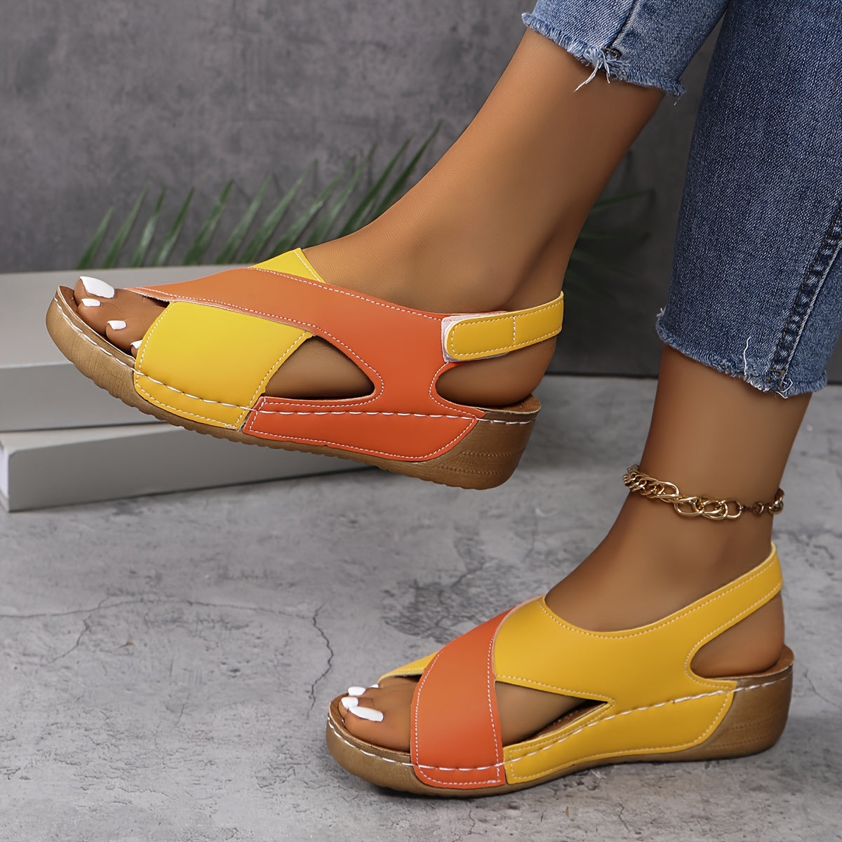 Carla | Sandalias De Plataforma De Dos Tonos