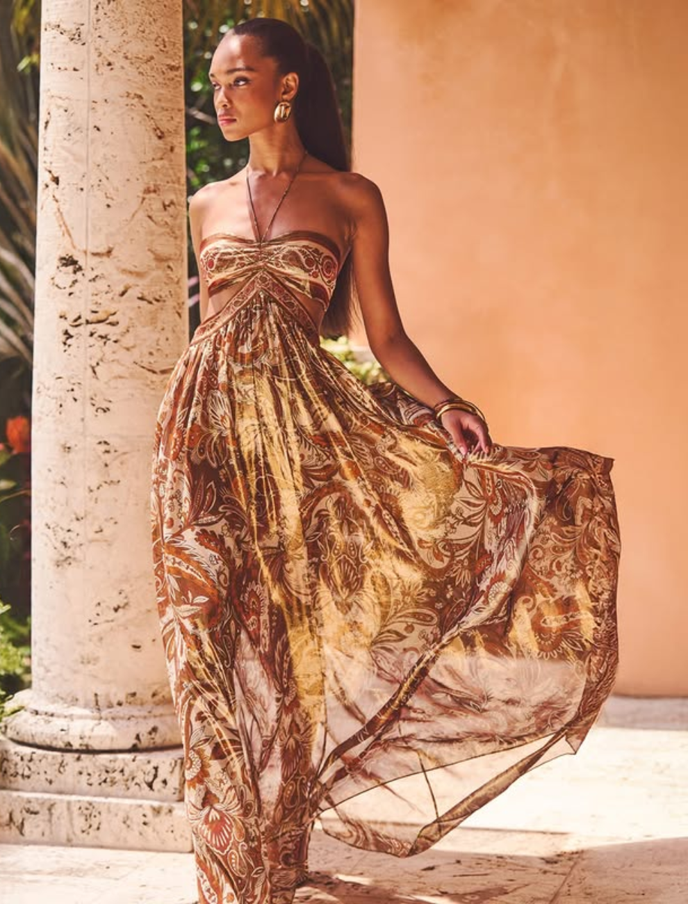 Lucía | Calissara Vestido Maxi Con Acento Étnico Karol Firenze