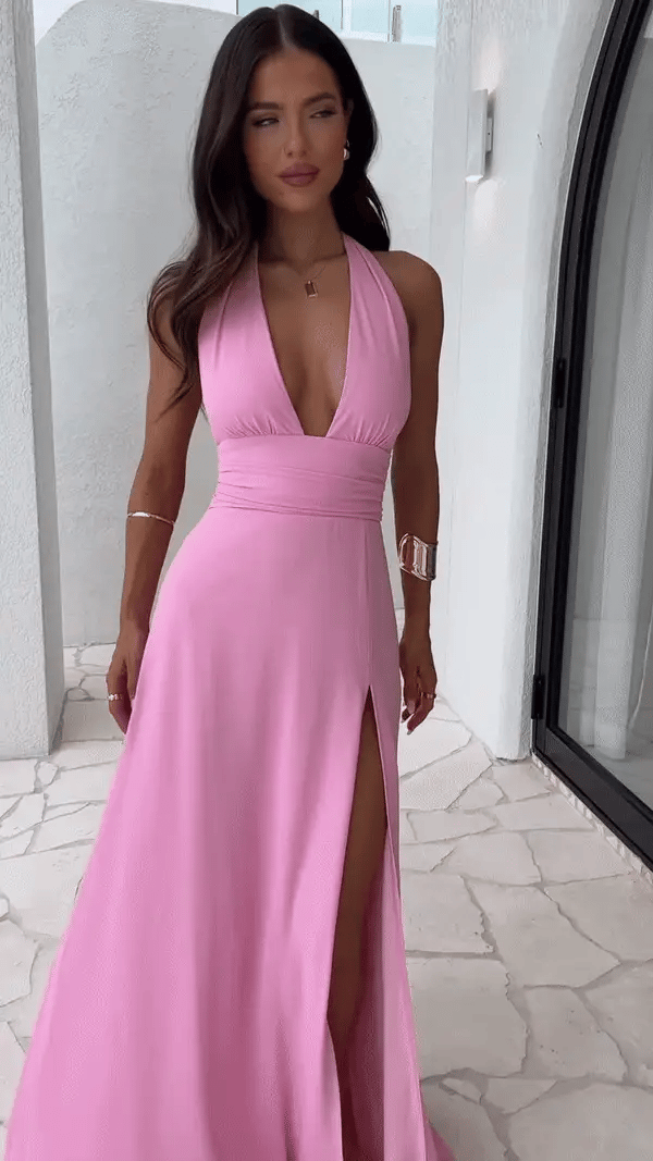 Lara | Vestido Maxi Auréla Con Elegante Abertura Karol Firenze