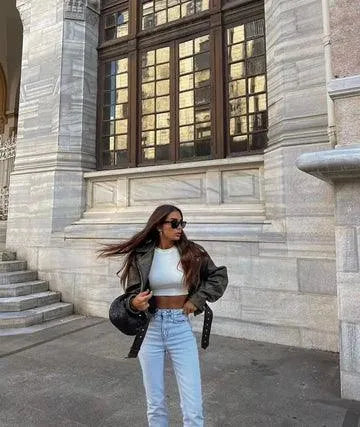 Vittoria | Chaqueta De Cuero Corto - Retro - Cuero De Alta
