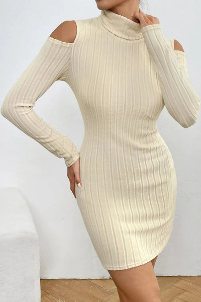 Teresa | Vestido Mini De Punto Acanalado Con Hombros Descubiertos Florentyna Karol Firenze