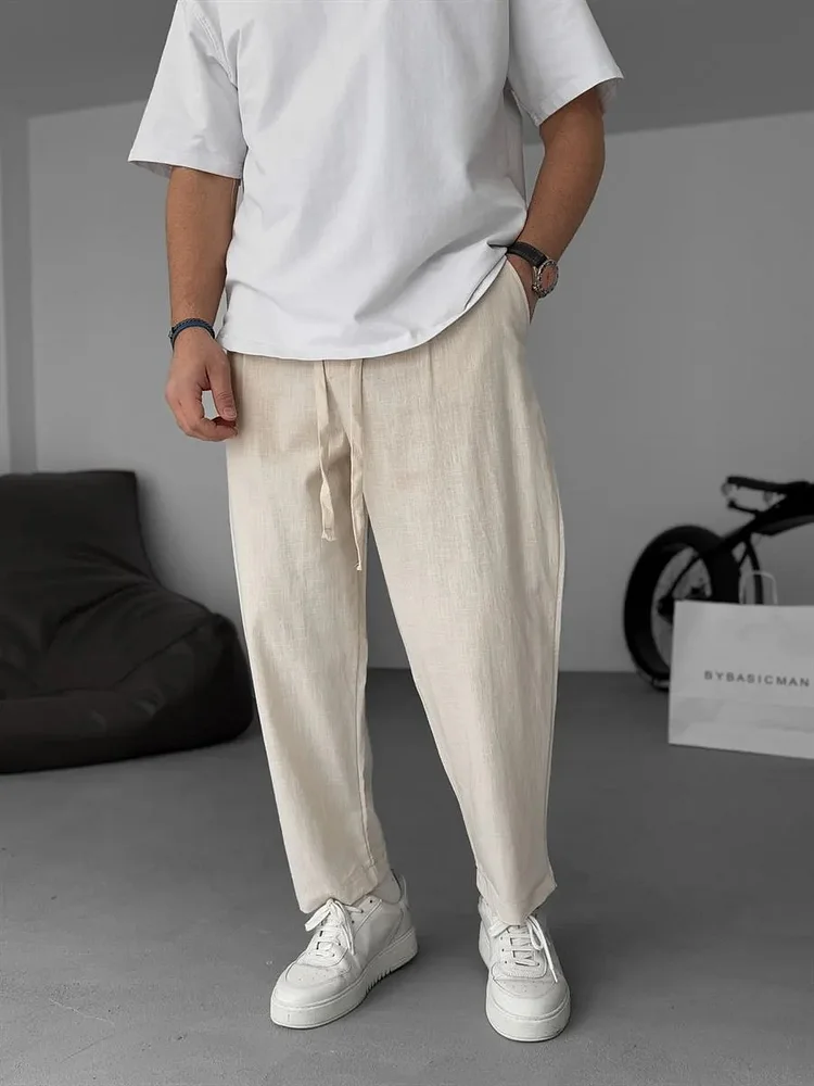 Sergey | Pantalones De Lino De Pierna
