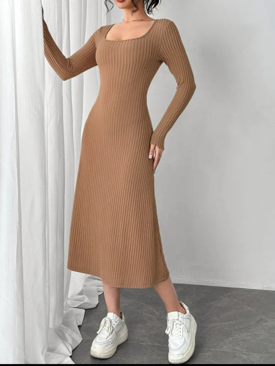 Rocío | Cecylia Vestido Midi De Punto Acanalado Karol Firenze
