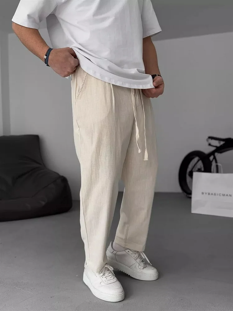 Sergey | Pantalones De Lino De Pierna