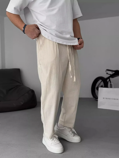 Sergey | Pantalones De Lino De Pierna