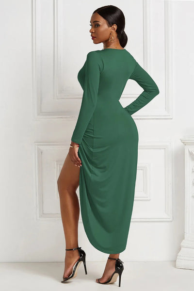 Blanca | Odetta Vestido Midi Cruzado Con Escote Profundo Y Fruncidos Karol Firenze