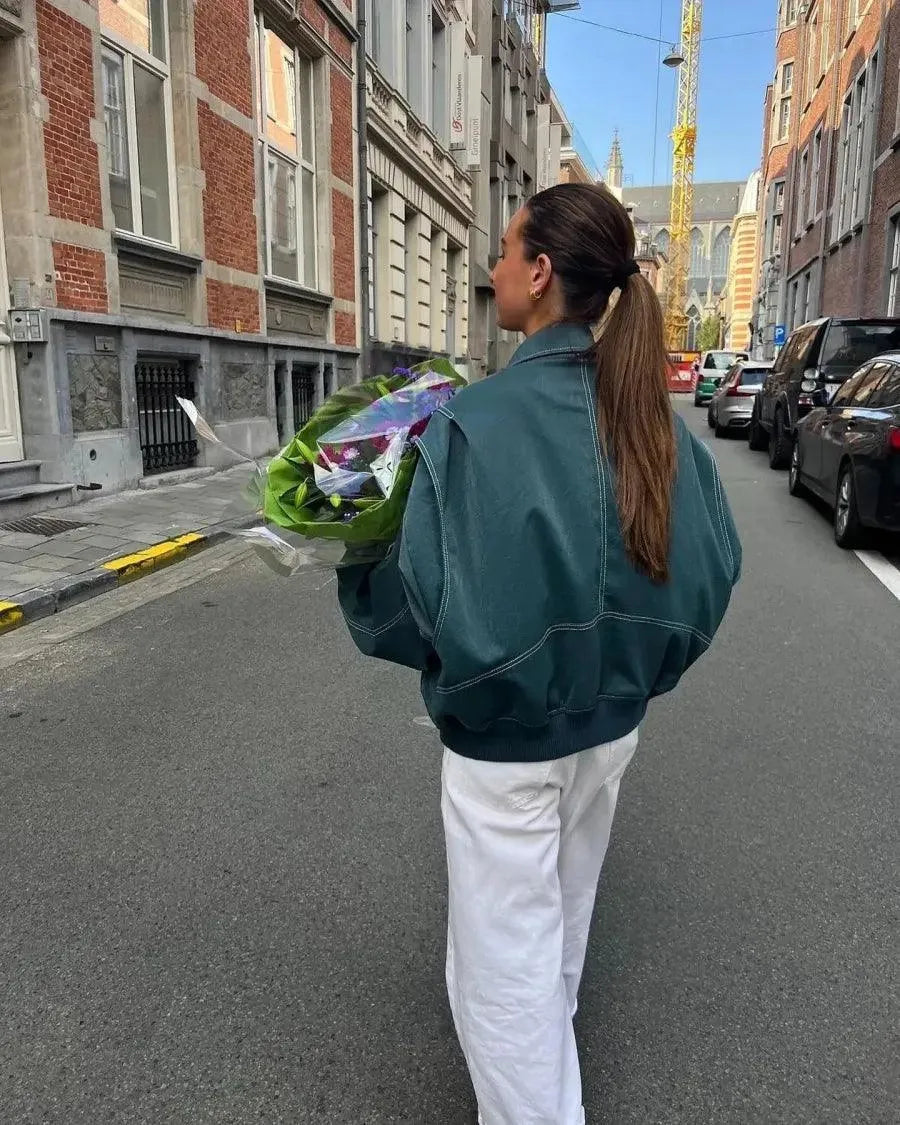 Bianca | Chaqueta De Cuero Espaciosa - Estilosa Y Casual - Negra