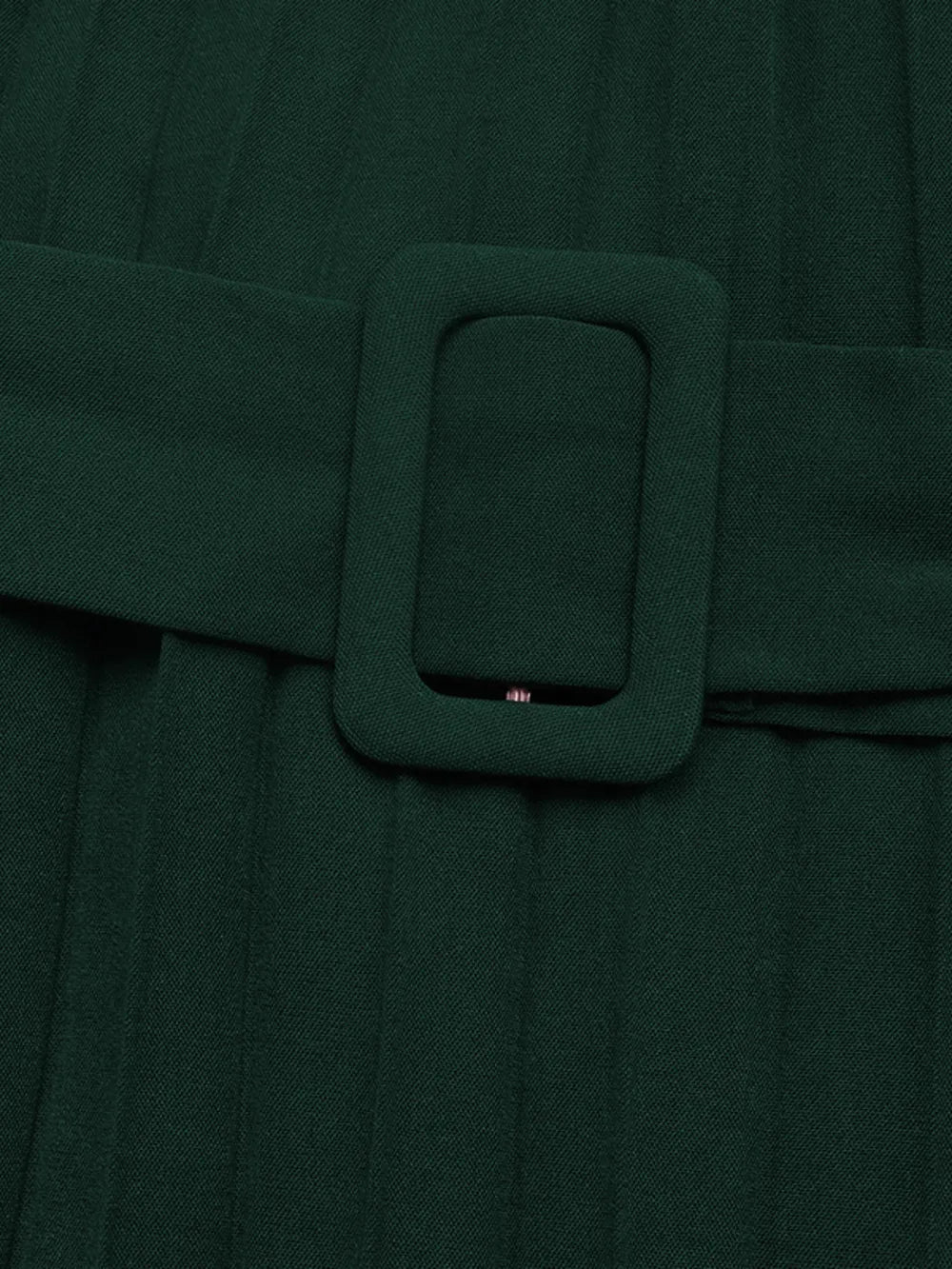Clara | Jowita Vestido Midi Plisado Verde Con Cinturón Karol Firenze