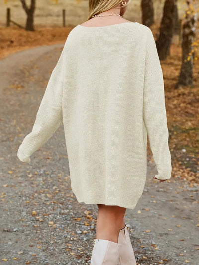 Carlotta | Ludmiła Vestido De Punto Oversize Con Escote En V Karol Firenze