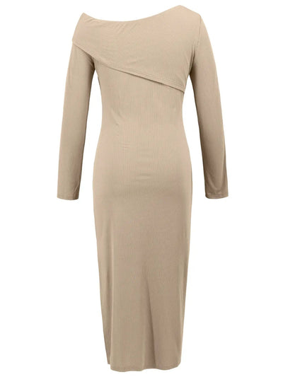 Carmen | Amira Vestido Midi Asimétrico Con Hombro Descubierto Karol Firenze