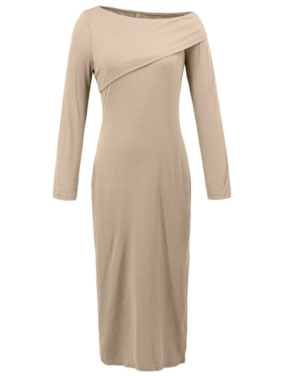 Carmen | Amira Vestido Midi Asimétrico Con Hombro Descubierto Karol Firenze