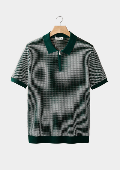Pedro | Polo De Zip Texturizado Monocromático