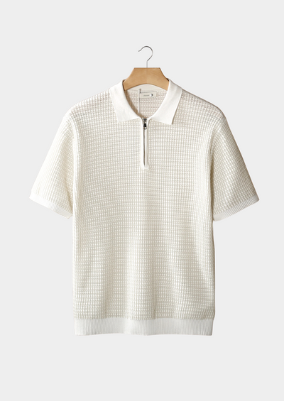 Pedro | Polo De Zip Texturizado Monocromático