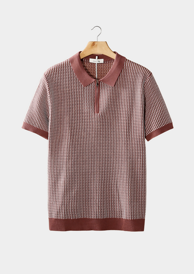 Pedro | Polo De Zip Texturizado Monocromático