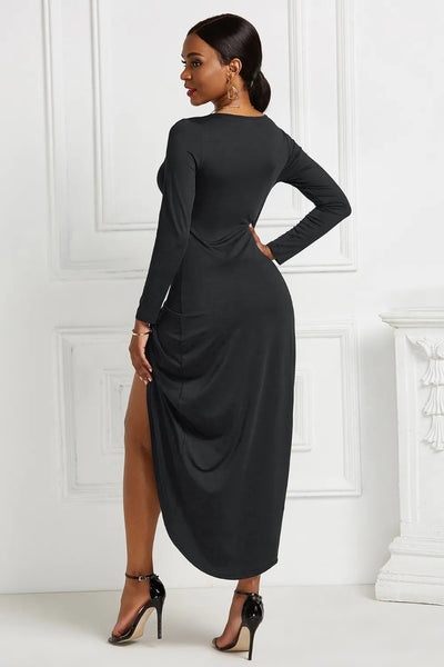 Blanca | Odetta Vestido Midi Cruzado Con Escote Profundo Y Fruncidos Karol Firenze