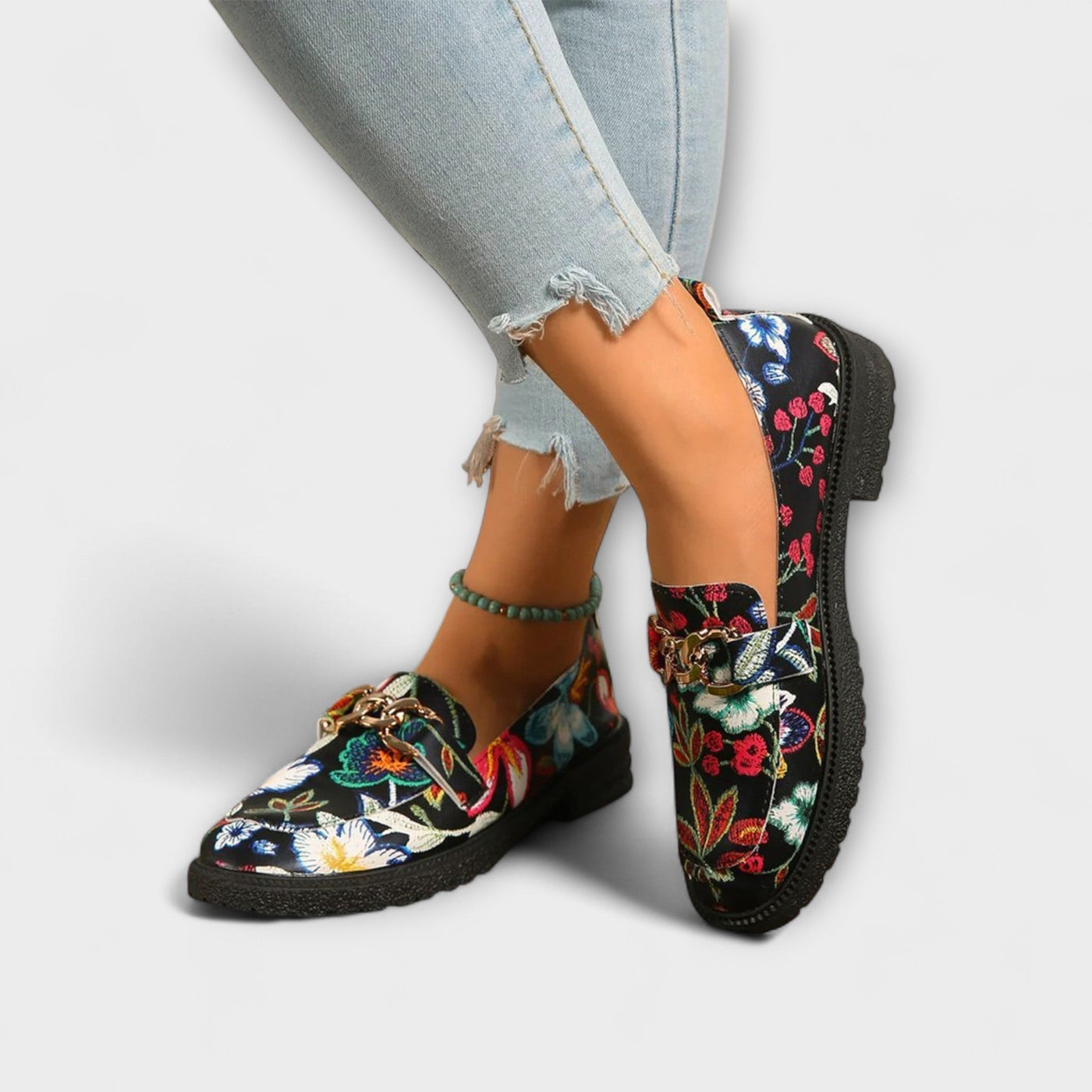 Orla | Mocasines Multicolores Con Patrón De Flores