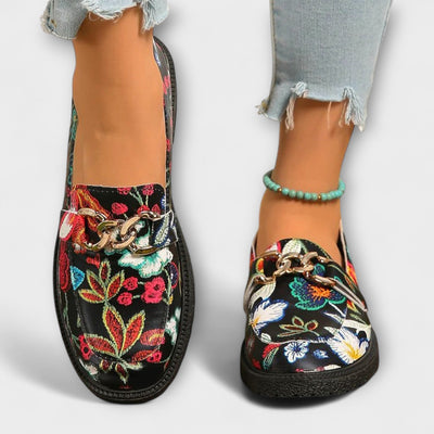 Orla | Mocasines Multicolores Con Patrón De Flores