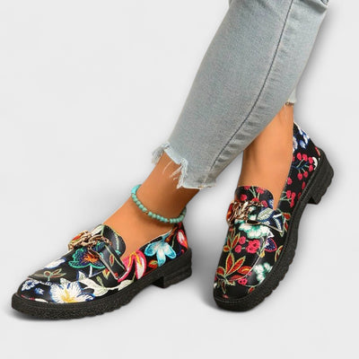 Orla | Mocasines Multicolores Con Patrón De Flores