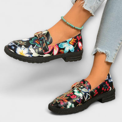 Orla | Mocasines Multicolores Con Patrón De Flores