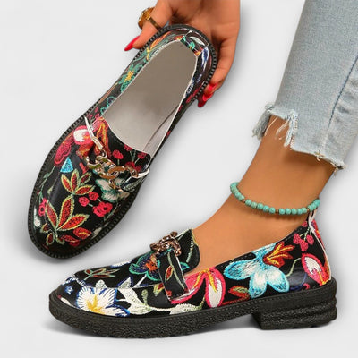 Orla | Mocasines Multicolores Con Patrón De Flores