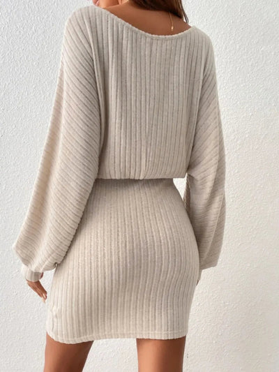 Amaya | Czesława Vestido Mini De Punto Con Cinturón Y Mangas Anchas Karol Firenze