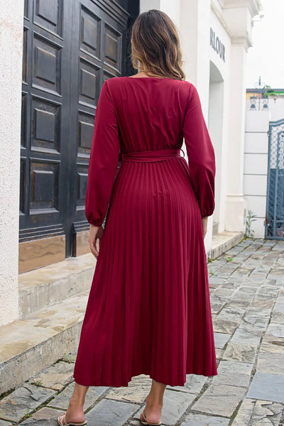 Patricia | Aurelia Vestido Maxi Plisado Con Cinta En La Cintura Karol Firenze