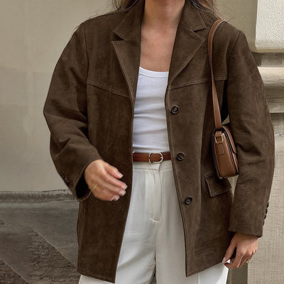 Eva | Chaqueta De Ante Zamszowa Para Otoño | Cálida Y A La Moda