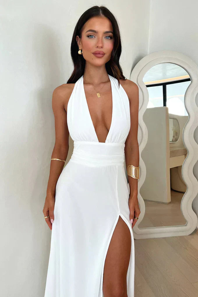Lara | Vestido Maxi Auréla Con Elegante Abertura Karol Firenze