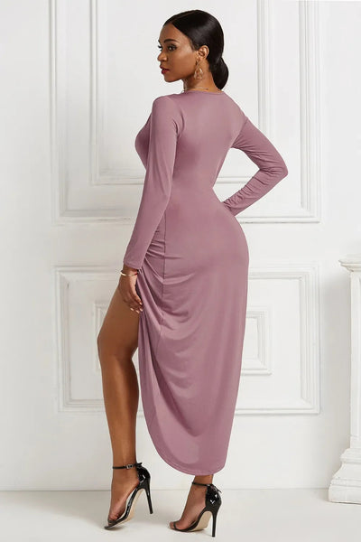 Blanca | Odetta Vestido Midi Cruzado Con Escote Profundo Y Fruncidos Karol Firenze