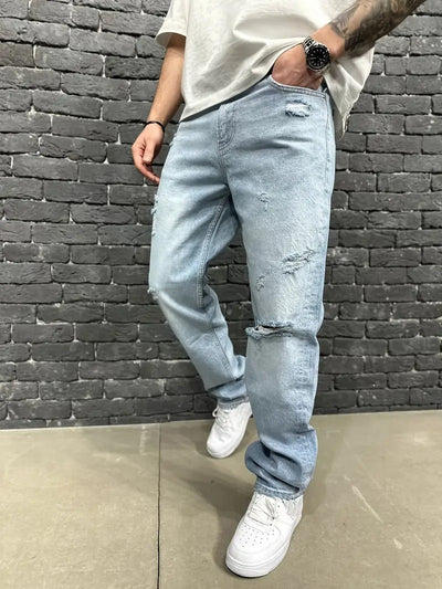 Oliver | Jeans Distressed De Corte Relaxado