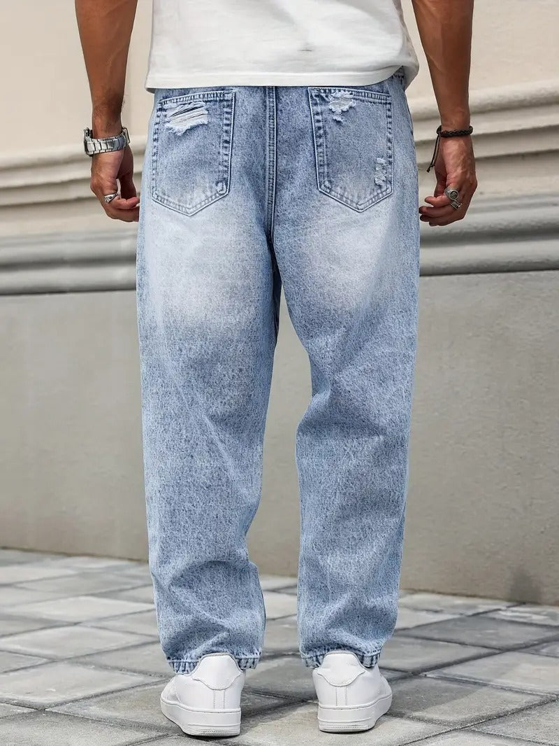 Nikos | Jeans Baggy Con Lavado Ácido