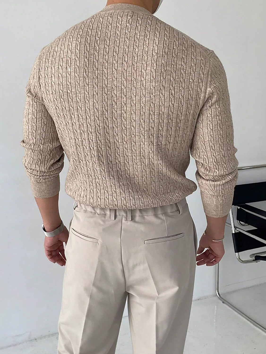 David | Suéter De Cuello Redondo Trenzado