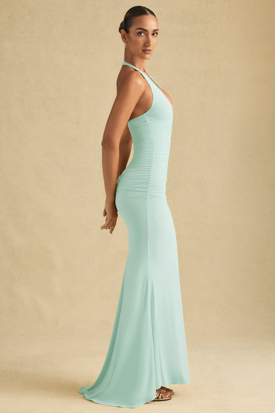 Virelia | Vestido De Verano Sin Espalda Con Fruncido Y Escote Halter Karol Firenze