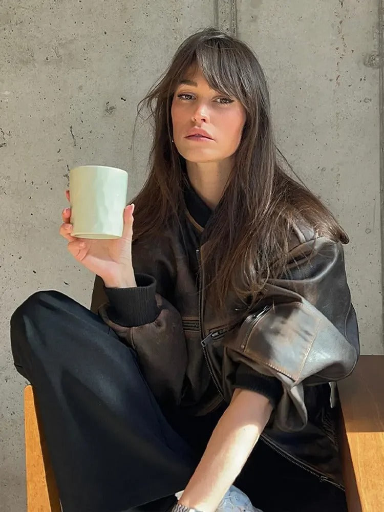 Loïs | Bomber Vintage Con Efecto Stonewash