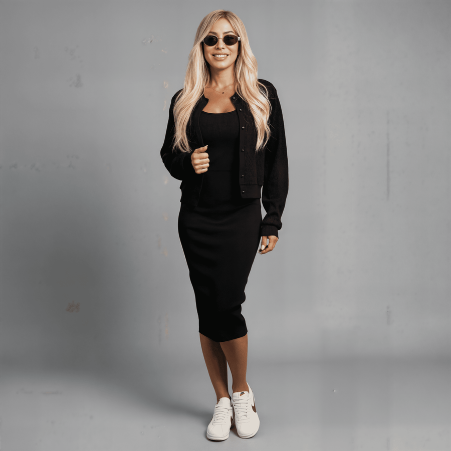 Manon | Conjunto De Vestido Midi Y Chaqueta  Elegante Mijn winkel